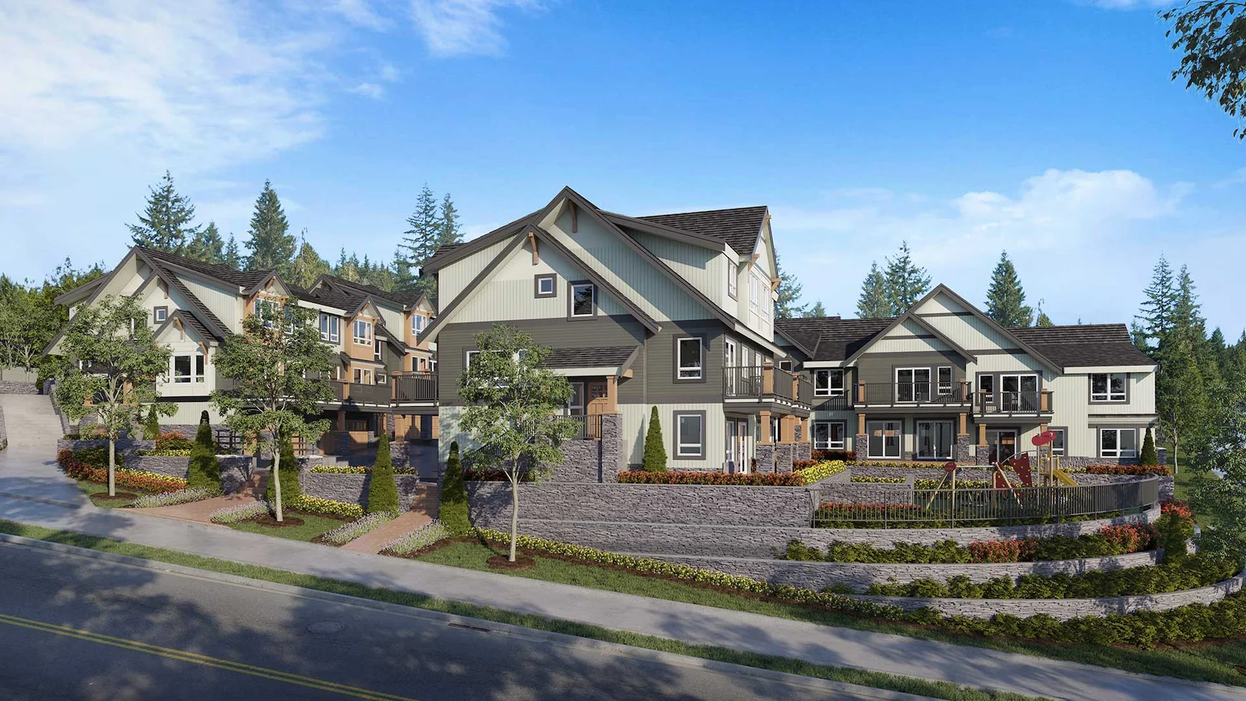 Completed family-oriented residential community developed by MetroVan Builders Group in the Lower Mainland